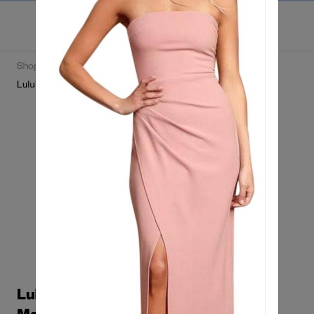Strapless pink dress